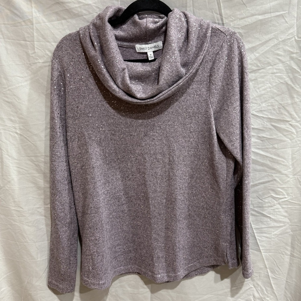 Emily Daniels NWT Cowl Neck Sweater Sparkling Lavender Small